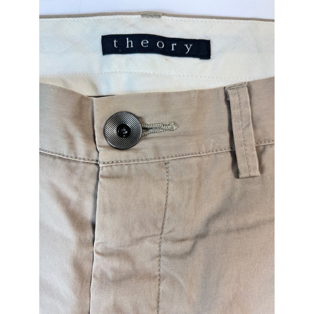 Theory Craven Forte Men Tan Khaki Chino Pants Straight Leg Cotton 33 - Picture 9 of 12